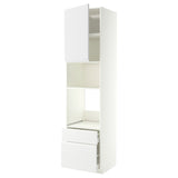 METOD / MAXIMERA high cabinet f built-in appliances, white/Voxtorp matt white, 60x60x240 cm