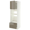 METOD / MAXIMERA high cabinet f built-in appliances, white/Voxtorp high-gloss dark grey-brown, 60x60x200 cm