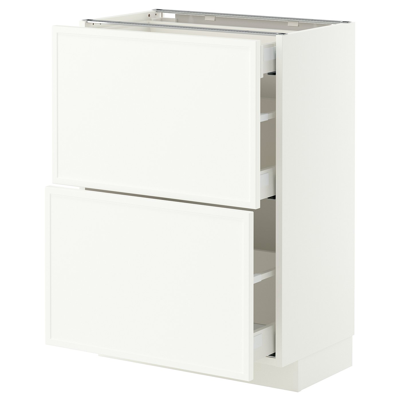 METOD / MAXIMERA base cab with 2 fronts/3 drawers, white/Aspudden matt white, 60x37 cm