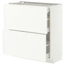 METOD / MAXIMERA base cab with 2 fronts/3 drawers, white/Aspudden matt white, 80x37 cm