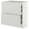 METOD / MAXIMERA base cab with 2 fronts/3 drawers, white/Aspudden light grey, 80x37 cm