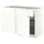 METOD / MAXIMERA corner base cab w drawer and p-out, white/Aspudden matt white, 128x68 cm