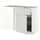 METOD / MAXIMERA corner base cab w drawer and p-out, white/Aspudden light grey, 128x68 cm