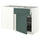 METOD / MAXIMERA corner base cab w drawer and p-out, white/Aspudden dark grey-green, 127.5x80.0x67.5 cm