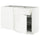 METOD / MAXIMERA corner base cab w drawer and p-out, white Enköping/white wood effect, 128x68 cm