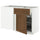 METOD / MAXIMERA - Base cabinet ang/cassette/elem estr, white/Enköping walnut brown effect, 128x68 cm - Width: 127.5 cmDepth: 67.5 cmHeight: 88.0 cmFrame height: 80.0 cm