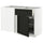 METOD / MAXIMERA corner base cab w drawer and p-out, white/Lerhyttan black stained, 128x68 cm