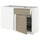 METOD / MAXIMERA corner base cab w drawer and p-out, white/Voxtorp high-gloss dark grey-brown, 128x68 cm