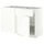 METOD / MAXIMERA corner base cab w drawer and shelf, white/Aspudden matt white, 128x68 cm