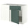 METOD / MAXIMERA corner base cab w drawer and shelf, white/Aspudden dark grey-green, 128x68 cm