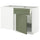 METOD / MAXIMERA corner base cab w drawer and shelf, white/Axstad grey-green, 128x68 cm