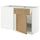 METOD / MAXIMERA corner base cab w drawer and shelf, white/Forsbacka oak, 128x68 cm