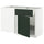 METOD / MAXIMERA - Base unit corner/drawer/top unit, white/Havstorp deep green, 128x68 cm - Width: 127.5 cmDepth: 67.5 cmHeight: 88.0 cmFrame height: 80.0 cm