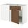 METOD / MAXIMERA corner base cab w drawer and shelf, white/Tistorp brown walnut effect, 128x68 cm