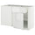 METOD / MAXIMERA - Base unit angol/drawer/top unit, white/Voxtorp glossy/white, 128x68 cm - Width: 127.5 cmDepth: 67.5 cmHeight: 88.0 cmFrame height: 80.0 cm