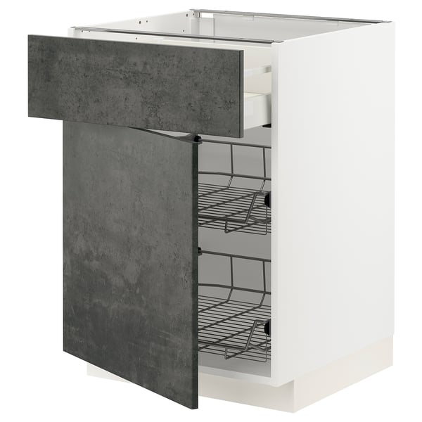 METOD / MAXIMERA - Base cabinet, drawer/drawer/tablet, 60x60 cm