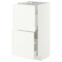 METOD / MAXIMERA base cabinet with 2 drawers, white/Aspudden matt white, 40x37 cm