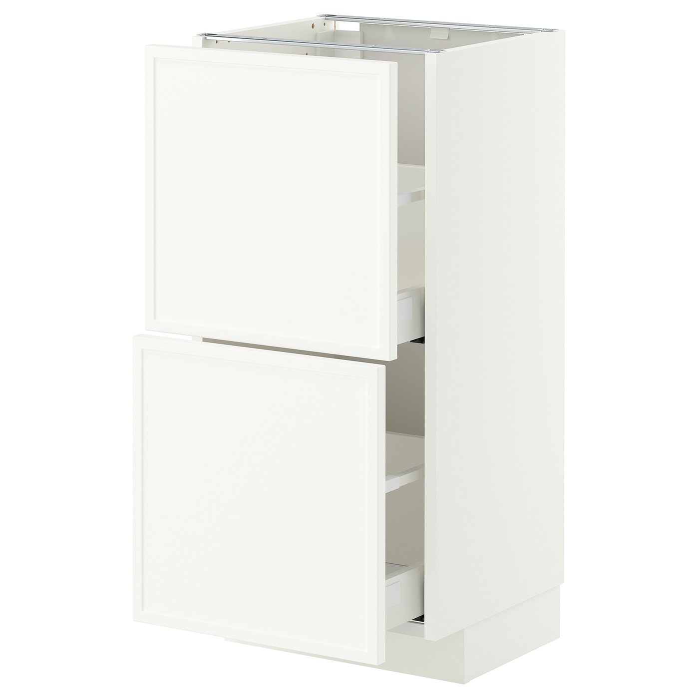 METOD / MAXIMERA base cabinet with 2 drawers, white/Aspudden matt white, 40x37 cm