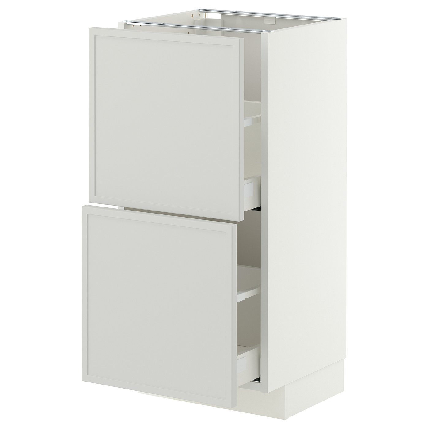 METOD / MAXIMERA base cabinet with 2 drawers, white/Aspudden light grey, 40x37 cm