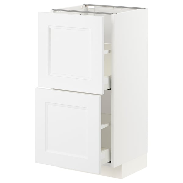 METOD / MAXIMERA base cabinet with 2 drawers, white/Axstad matt white, 40x37 cm