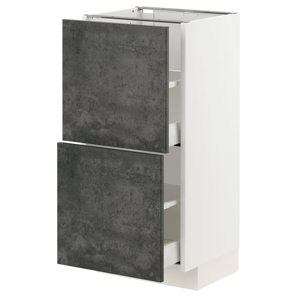 METOD / MAXIMERA - Base cabinet with 2 drawers , 40x37 cm