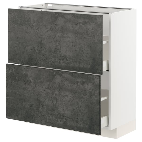 METOD / MAXIMERA - Base cabinet with 2 drawers , 80x37 cm