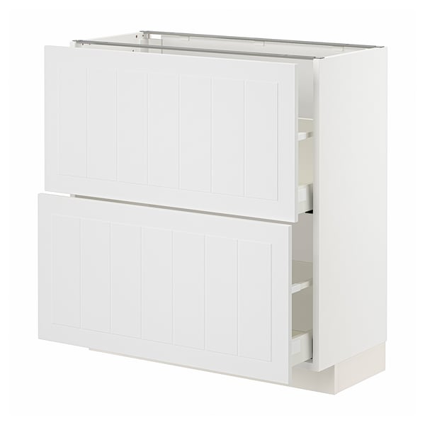 METOD / MAXIMERA base cabinet with 2 drawers, white/Stensund white, 80x37 cm