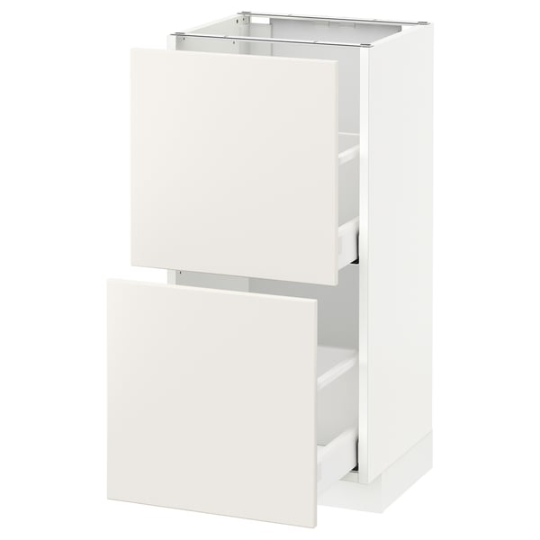 METOD / MAXIMERA - METOD / MAXIMERA Base cabinet with 2 drawers, white/Veddinge white, 40x37 cm