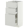 METOD / MAXIMERA base cabinet with 3 drawers, white/Aspudden light grey, 40x37 cm