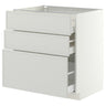 METOD / MAXIMERA base cabinet with 3 drawers, white/Aspudden light grey, 80x60 cm