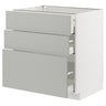 METOD / MAXIMERA base cabinet with 3 drawers, white/Havstorp light grey, 80x60 cm
