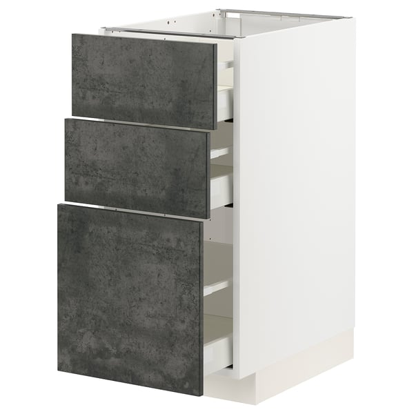 METOD / MAXIMERA - Base cabinet with 3 drawers , 40x60 cm