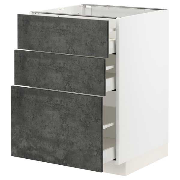 METOD / MAXIMERA - Base cabinet with 3 drawers , 60x60 cm