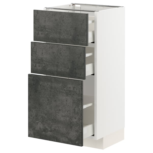 METOD / MAXIMERA - Base cabinet with 3 drawers , 40x37 cm