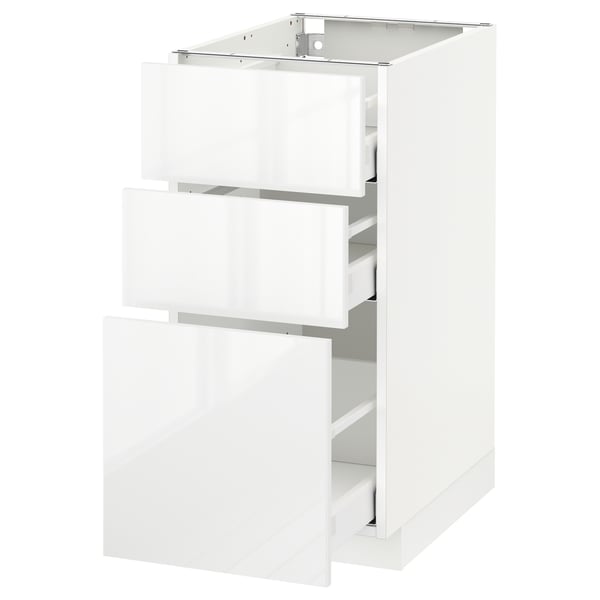 METOD / MAXIMERA base cabinet with 3 drawers, white/Ringhult white, 40x60 cm