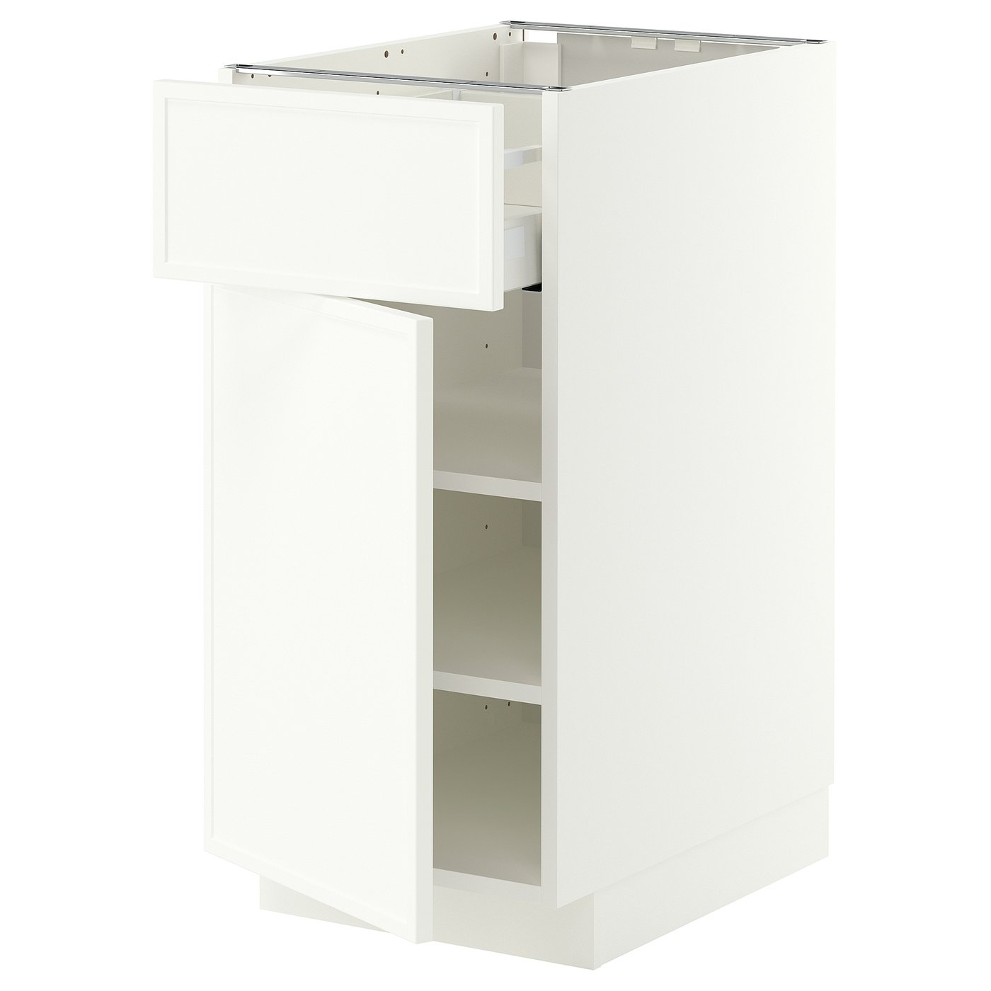 METOD / MAXIMERA base cabinet with drawer/door, white/Aspudden matt white, 40x60 cm