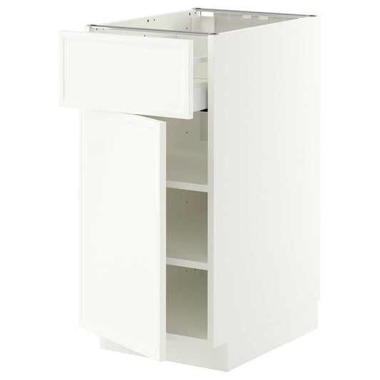METOD / MAXIMERA base cabinet with drawer/door, white/Aspudden matt white, 40x60 cm