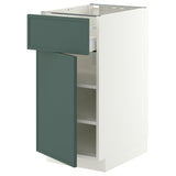 METOD / MAXIMERA base cabinet with drawer/door, white/Aspudden dark grey-green, 40x60 cm
