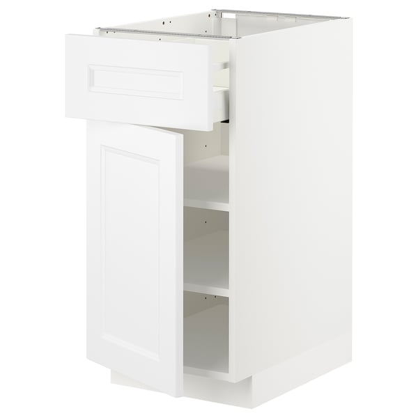 METOD / MAXIMERA base cabinet with drawer/door, white/Axstad matt white, 40x60 cm