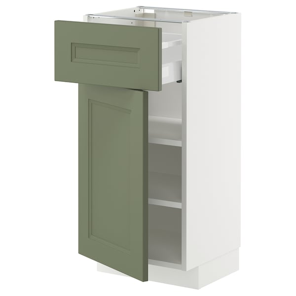 Ikea METOD / MAXIMERA - Base cabinet with drawer/anta, white/Axstad gray-green,40x37 cm