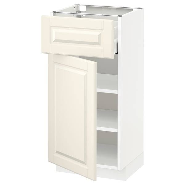 METOD / MAXIMERA base cabinet with drawer/door, white/Bodbyn off-white, 40x37 cm