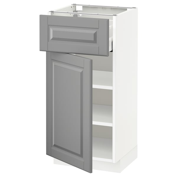 METOD / MAXIMERA - METOD / MAXIMERA Base cabinet with drawer/door, white/Bodbyn grey, 40x37 cm