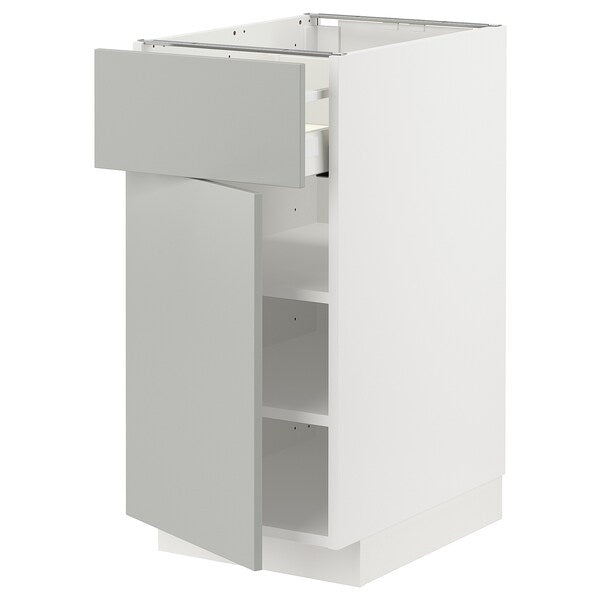 METOD / MAXIMERA - Base cabinet with drawer/door, white/Havstorp light grey, 40x60 cm