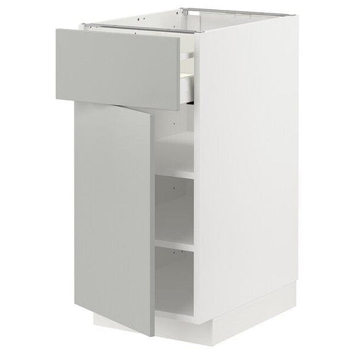 METOD / MAXIMERA base cabinet with drawer/door, white/Havstorp light grey, 40x60 cm