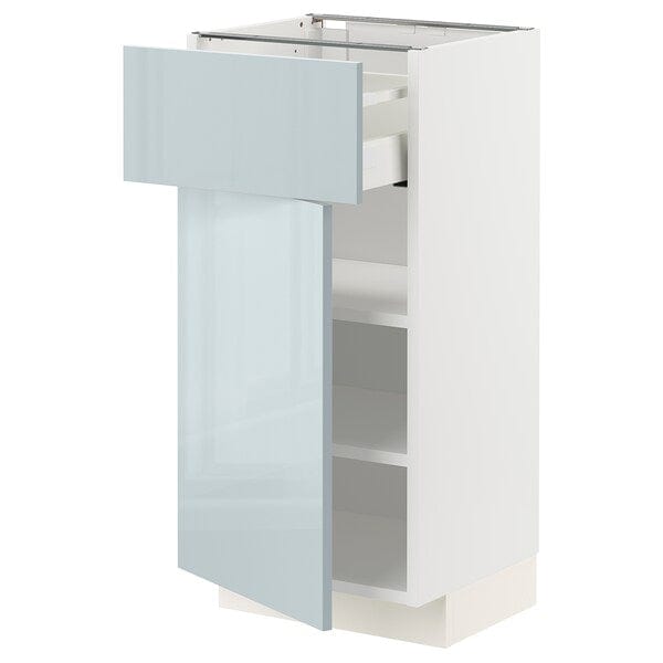 Ikea METOD / MAXIMERA - Base cabinet with drawer/door, white/Kallarp light grey-blue , 40x37 cm