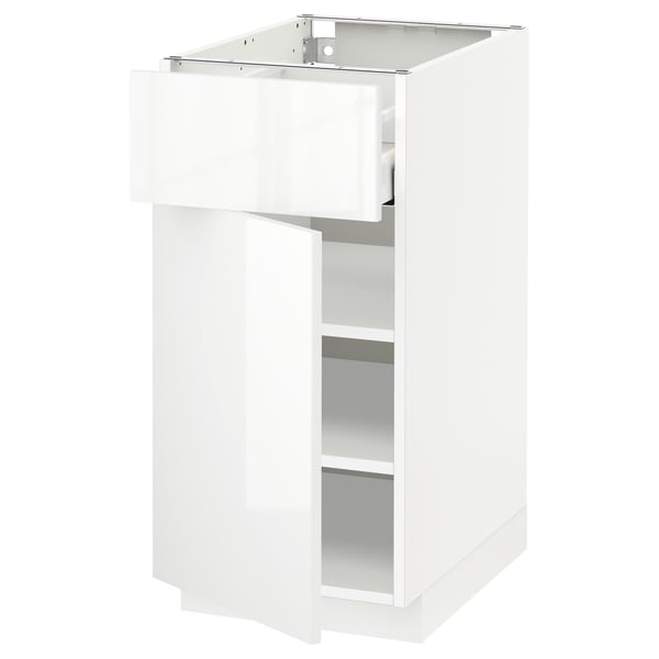 METOD / MAXIMERA - METOD / MAXIMERA Base cabinet with drawer/door, white/Ringhult white, 40x60 cm