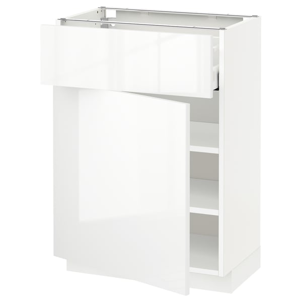 METOD / MAXIMERA - METOD / MAXIMERA Base cabinet with drawer/door, white/Ringhult white, 60x37 cm