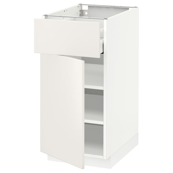 METOD / MAXIMERA - METOD / MAXIMERA Base cabinet with drawer/door, white/Veddinge white, 40x60 cm