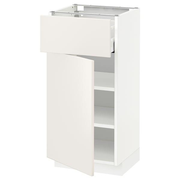 METOD / MAXIMERA base cabinet with drawer/door, white/Veddinge white, 40x37 cm