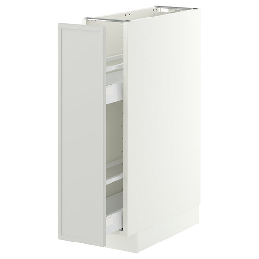 METOD / MAXIMERA base cabinet/pull-out int fittings, white/Aspudden light grey, 20x60 cm